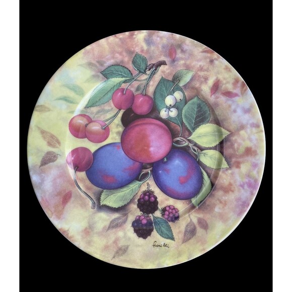 Fruit Plates St. Limoges 7.5” Fruit Pattern, 4 dessert bread Signed Fiorilli - Picture 5 of 14